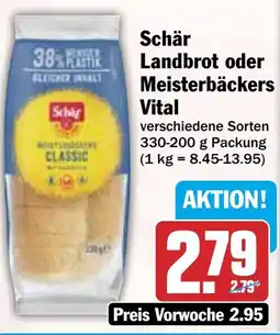 HIT Schär Landbrot oder Meisterbäckers Vital Angebot