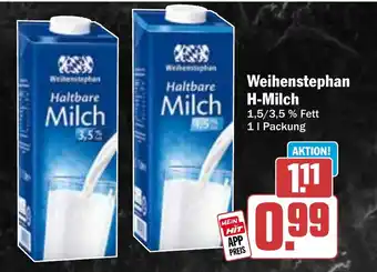 HIT Weihenstephan Milch H-Milch Angebot