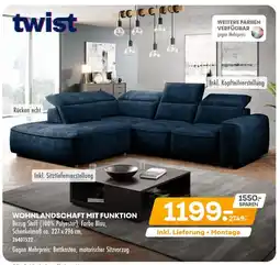 Möbel Kraft Twist wohnlandschaft mit funktion Angebot