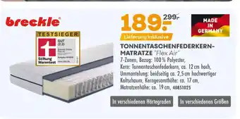 Möbel Kraft Breckle tonnentaschenfederkern-matratze 'flex air' Angebot