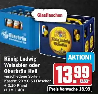 HIT König Ludwig Weissbier oder Oberbräu Hell Angebot