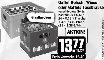 HIT Gaffel Kölsch, Wiess oder Gaffels Fassbrause Angebot