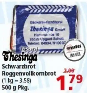 Multi Markt Thesinga Schwarzbrot Roggenvollkornbrot Angebot