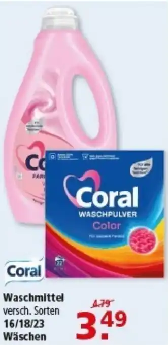 Multi Markt Coral Waschmittel 16/18/23 Wäschen Angebot