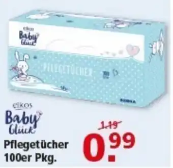 Multi Markt elkos Baby bluck Pflegetücher 100er Pkg. Angebot