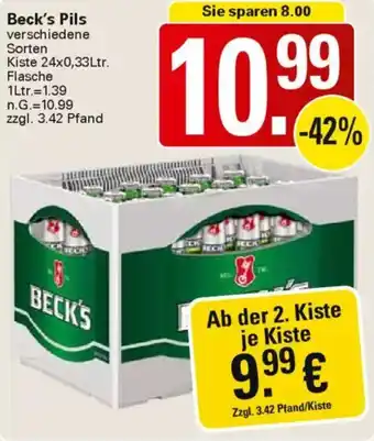 WEZ Beck's Pils Angebot
