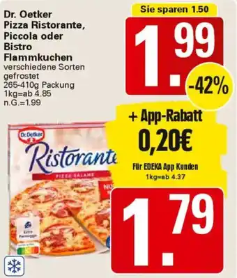 WEZ Dr. Oetker Pizza Ristorante, Piccola oder Bistro Flammkuchen Angebot