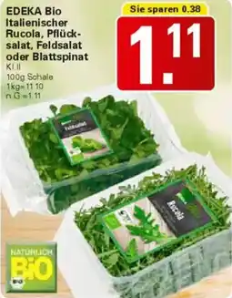 WEZ EDEKA Bio Italienischer Rucola, Pflücksalat, Feldsalat oder Blattspinat Angebot