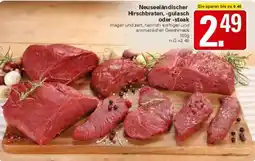 WEZ Neuseeländischer Hirschbraten, -gulasch oder -steak Angebot