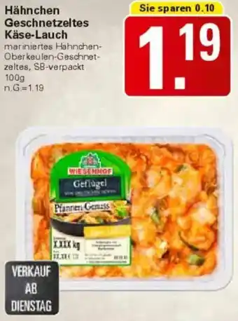 WEZ Hähnchen Geschnetzeltes Käse-Lauch Angebot