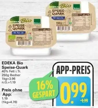 WEZ EDEKA Bio Speise-Quark Angebot
