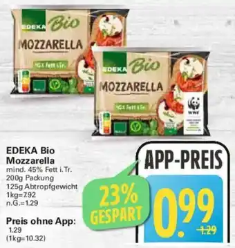 WEZ EDEKA Bio Mozzarella Angebot