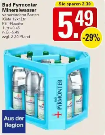 WEZ Bad Pyrmonter Mineralwasser Angebot