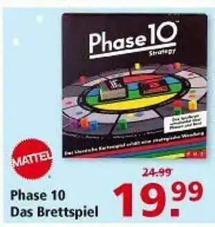Multi Markt Mattel Phase 10 Das Brettspiel Angebot