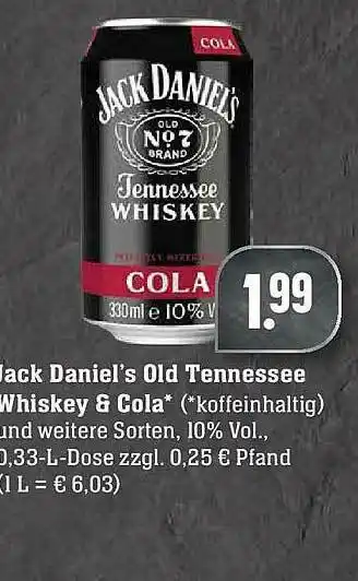 Marktkauf Jack Daniel's Old Tennessee Whiskey & Cola Angebot