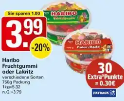 WEZ Haribo Fruchtgummi oder Lakritz Angebot