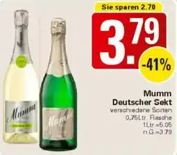 WEZ Mumm Deutscher Sekt Angebot