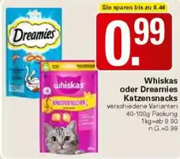 WEZ Whiskas oder Dreamies Katzensnacks Angebot