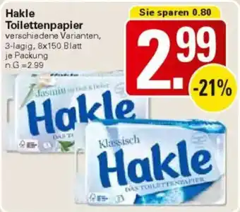 WEZ Hakle Toilettenpapier Angebot