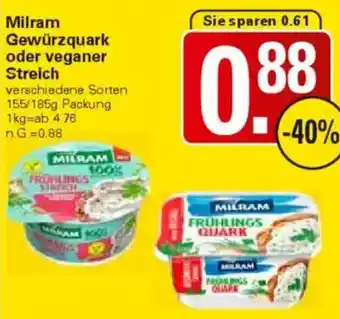 WEZ Milram Gewürzquark oder veganer Streich Angebot
