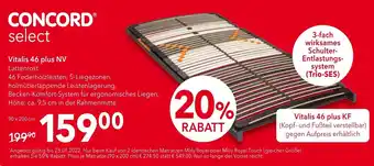 Matratzen Concord Concord Select Vitalis 46 plus NV 90*200 Angebot