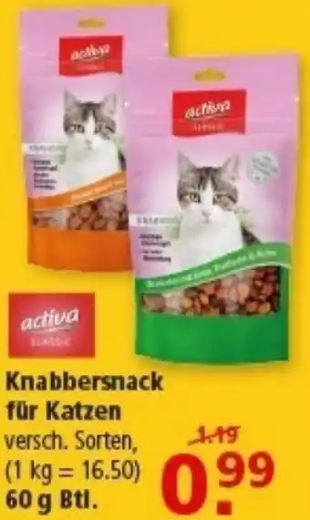 Multi Markt Activa Knabbersnack für Katzen Angebot