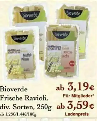 LPG Biomarkt Bioverde Frische Ravioli Angebot