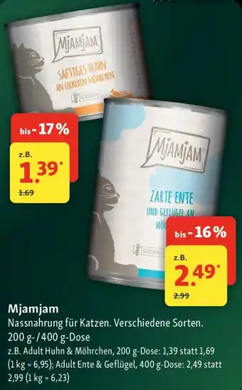 Fressnapf Mjamjam Nassnahrung für Katzen Angebot