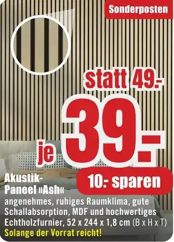 B1 Discount Baumarkt Akustik Paneel Ash Angebot
