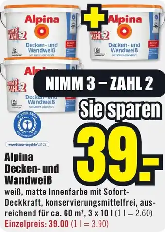 B1 Discount Baumarkt Alpina Decken- und Wandweiß Angebot