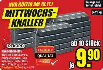 B1 Discount Baumarkt REKORD Bündelbriketts Angebot