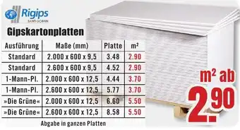 B1 Discount Baumarkt Rigips Gipskartonplatten Angebot