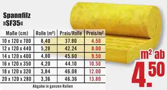 B1 Discount Baumarkt Spannfilz SF35 Angebot