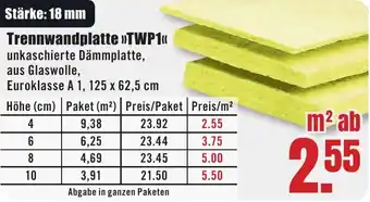 B1 Discount Baumarkt Trennwandplatte TWP1 Angebot