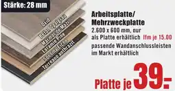 B1 Discount Baumarkt Arbeitsplatte/ Mehrzweckplatte Angebot