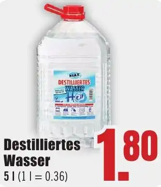 B1 Discount Baumarkt Klax Destilliertes Wasser Angebot