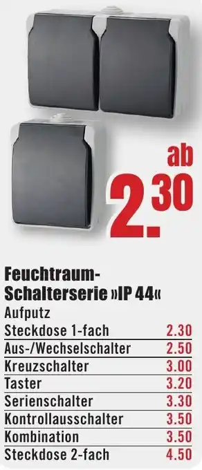 B1 Discount Baumarkt Feuchtraum Schalterserie IP 44 Angebot