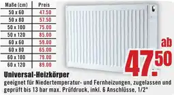 B1 Discount Baumarkt Universal-Heizkörper Angebot