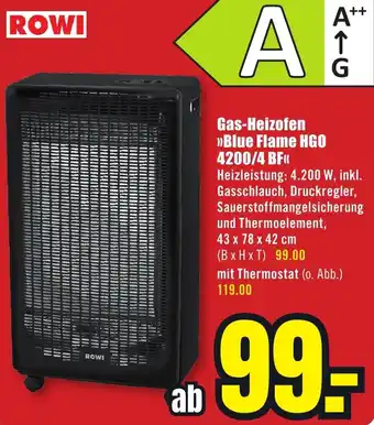 B1 Discount Baumarkt ROWI Gas-Heizofen Blue Flame HG0 4200/4 BF Angebot