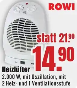 B1 Discount Baumarkt ROWI Heizlüfter Angebot