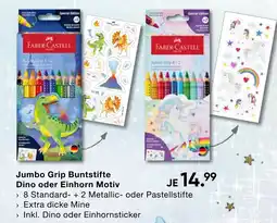 Galeria FABER-CASTELL Jumbo Grip Buntstifte Dino oder Einhorn Motiv Angebot