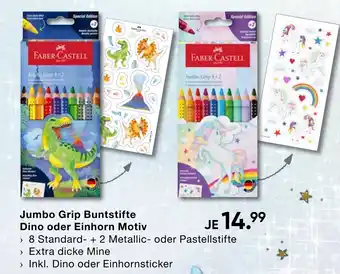 Galeria FABER-CASTELL Jumbo Grip Buntstifte Dino oder Einhorn Motiv Angebot