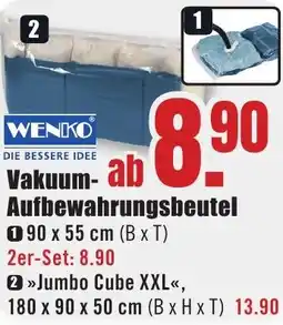 B1 Discount Baumarkt WENKO Vakuum Aufbewahrungsbeutel Angebot