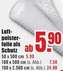 B1 Discount Baumarkt Luftpolsterfolie als Schutz Angebot