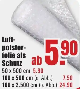 B1 Discount Baumarkt Luftpolsterfolie als Schutz Angebot