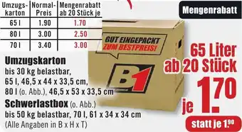 B1 Discount Baumarkt Umzugskarton Angebot