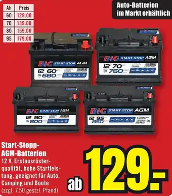 B1 Discount Baumarkt Start-Stopp AGM-Batterien Angebot