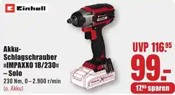 B1 Discount Baumarkt Einhell Akku Schlagschrauber IMPAXXO 18/230 Angebot