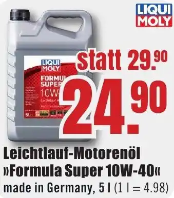 B1 Discount Baumarkt LIQUI MOLY Leichtlauf-Motorenöl Formula Super 10W-40 Angebot