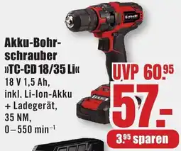 B1 Discount Baumarkt Einhell Akku-Bohrschrauber TC-CD 18/35 Li Angebot